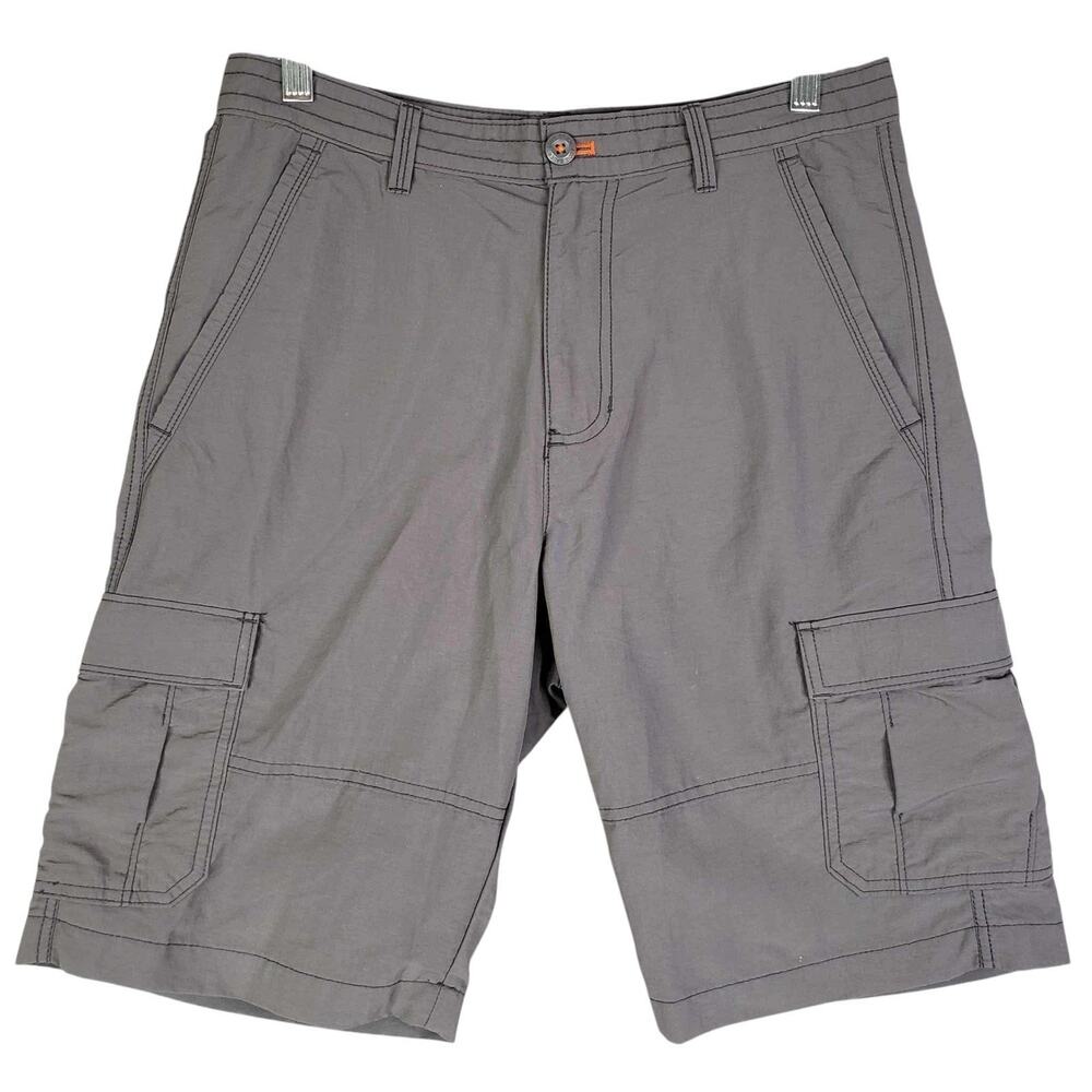 Eddie Bauer Shorts Men's Size 30 Gray Flat Front Hiking Nylon 10” Inseam